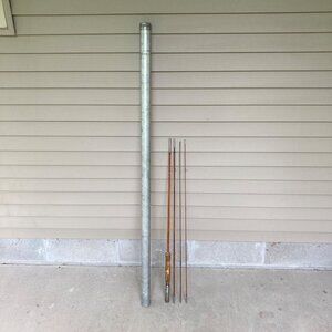 Vintage LM Dickson Golden Bamboo Fly Rod 8’ w/ Aluminum Fishing Rod Case